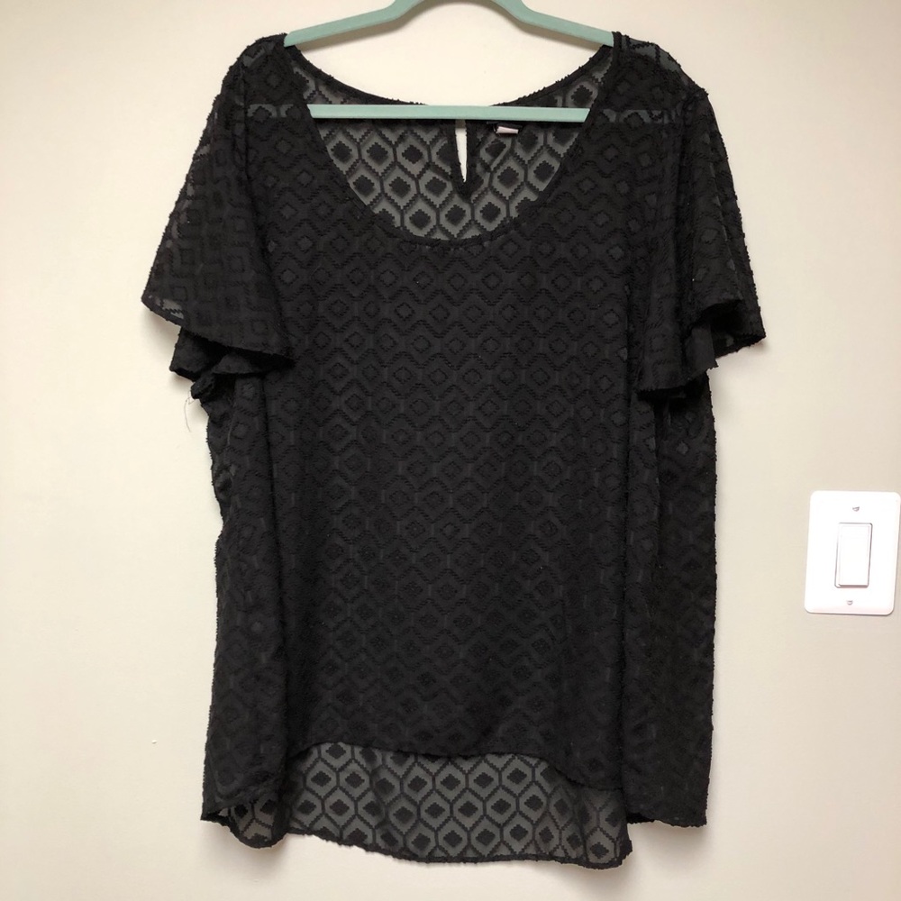 Sheer Black Torrid Blouse Size 3